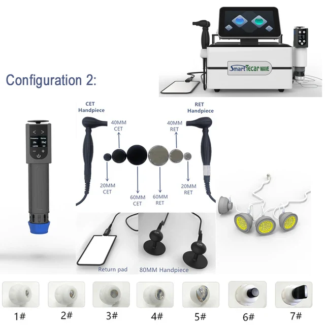 Professional Smart Tecar Therapy Pain Relief CET RET EMS Muscle Stimulation ESWT Shockwave ED Equipment - Image 8