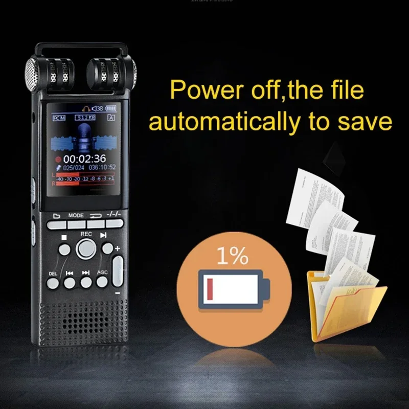 Professional Voice Activated Digital Audio Recorder 8GB/16GB/32GB Usb Non-stop 100hr Recording Pcm 1536kbps External Microphone - Image 5