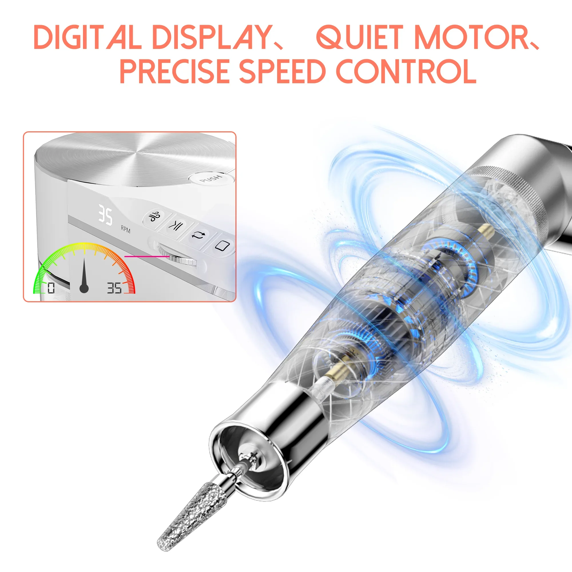 PULLYON Professional 200W Mini Hand-held Rectangle Nail Vacuum Cleaner Durable Plastic Design Salon Use Newest Fashion-D9 - Image 6