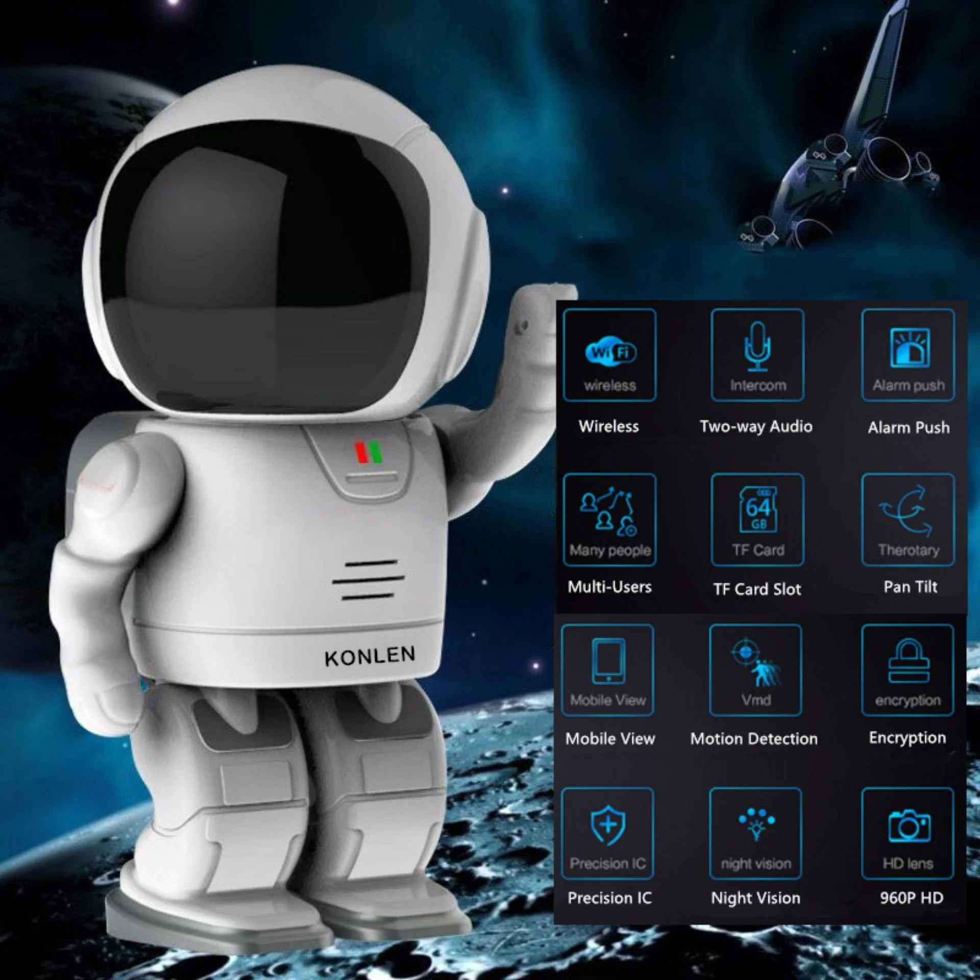 Robot IP Camera HD WIFI Baby Monitor 960P 1.3MP CMOS Wireless CCTV P2P Audio Security Cam Remote Home Monitoring IR Night Vision - Image 2