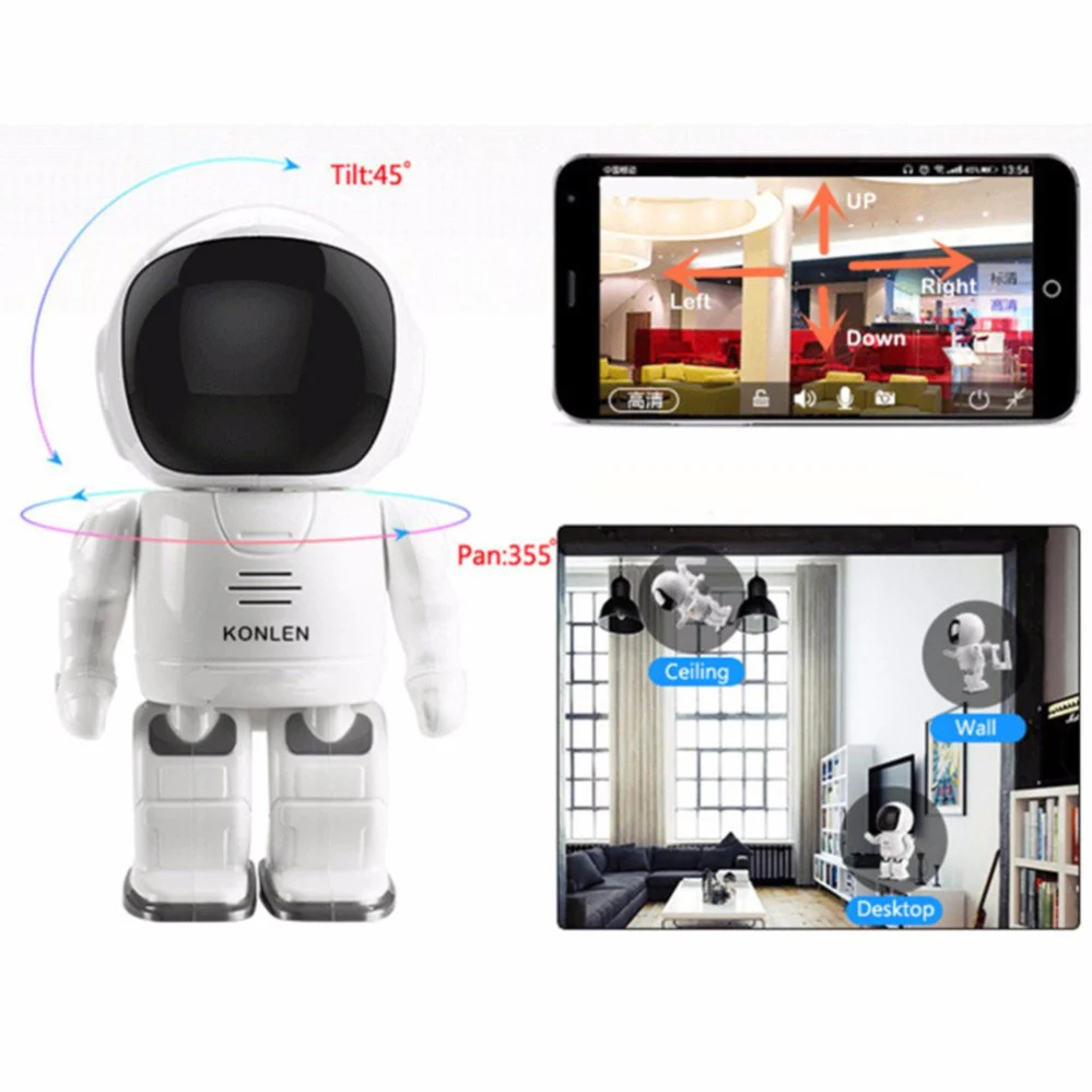 Robot IP Camera HD WIFI Baby Monitor 960P 1.3MP CMOS Wireless CCTV P2P Audio Security Cam Remote Home Monitoring IR Night Vision - Image 3