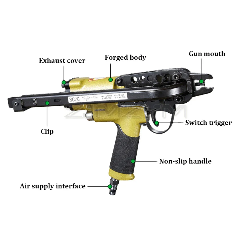 SC7C Pneumatic C-Ring Gun, Air Nail Gun , Hog Ring Plier , C-Ring Naier Original Authentic C-type Nailer - Image 5