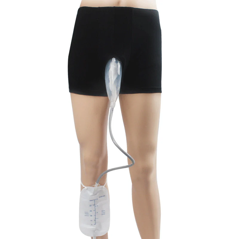 Shorts Urine Bag Reusable Male Urinal Bag Silicone Urine Funnel Pee Holder Collector with Catheter For Old Men Feminine Hygiene