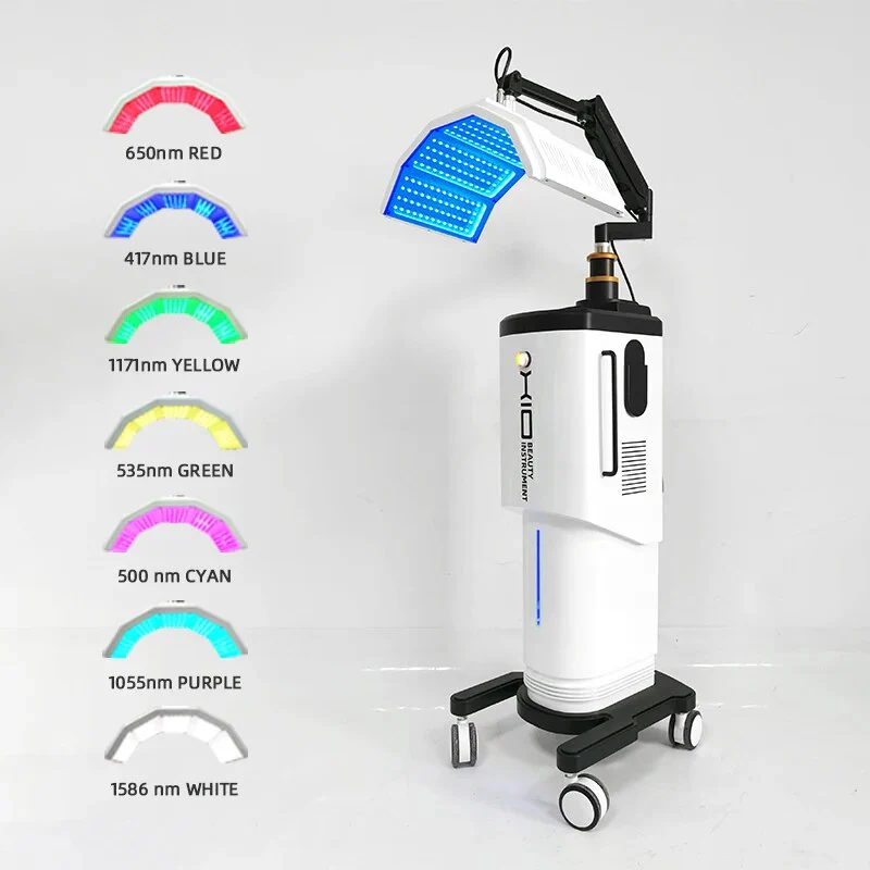Skin Rejuvenation Anti-Wrinkle LED pdt Bio Light Therapy 7 Shades of Light Facial Salon Machine Adjustable Angle Heigh
