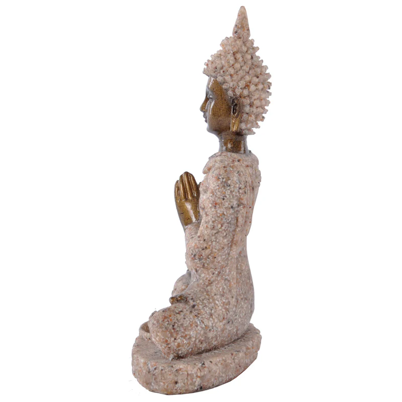small Thailand fenghui buddha statue for home office decoration resin sandstone crafts 8cm - Image 2