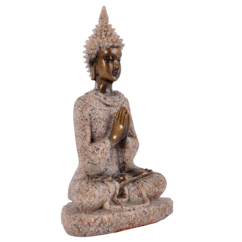 small Thailand fenghui buddha statue for home office decoration resin sandstone crafts 8cm - Image 3