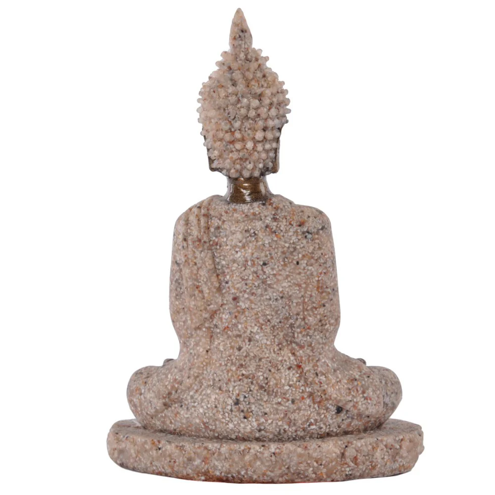 small Thailand fenghui buddha statue for home office decoration resin sandstone crafts 8cm - Image 4