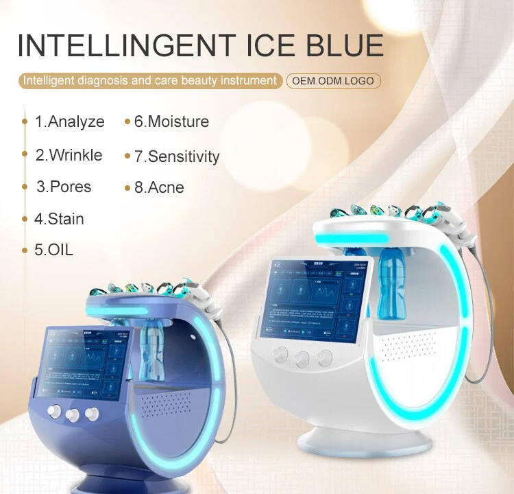 Smart Ice Blue Magic Mirror Skin Analyzer Face Lifting Microdermoabrasion Oxygen Sprayer Hydrodermabrasion Deep cleaning Machine - Image 7