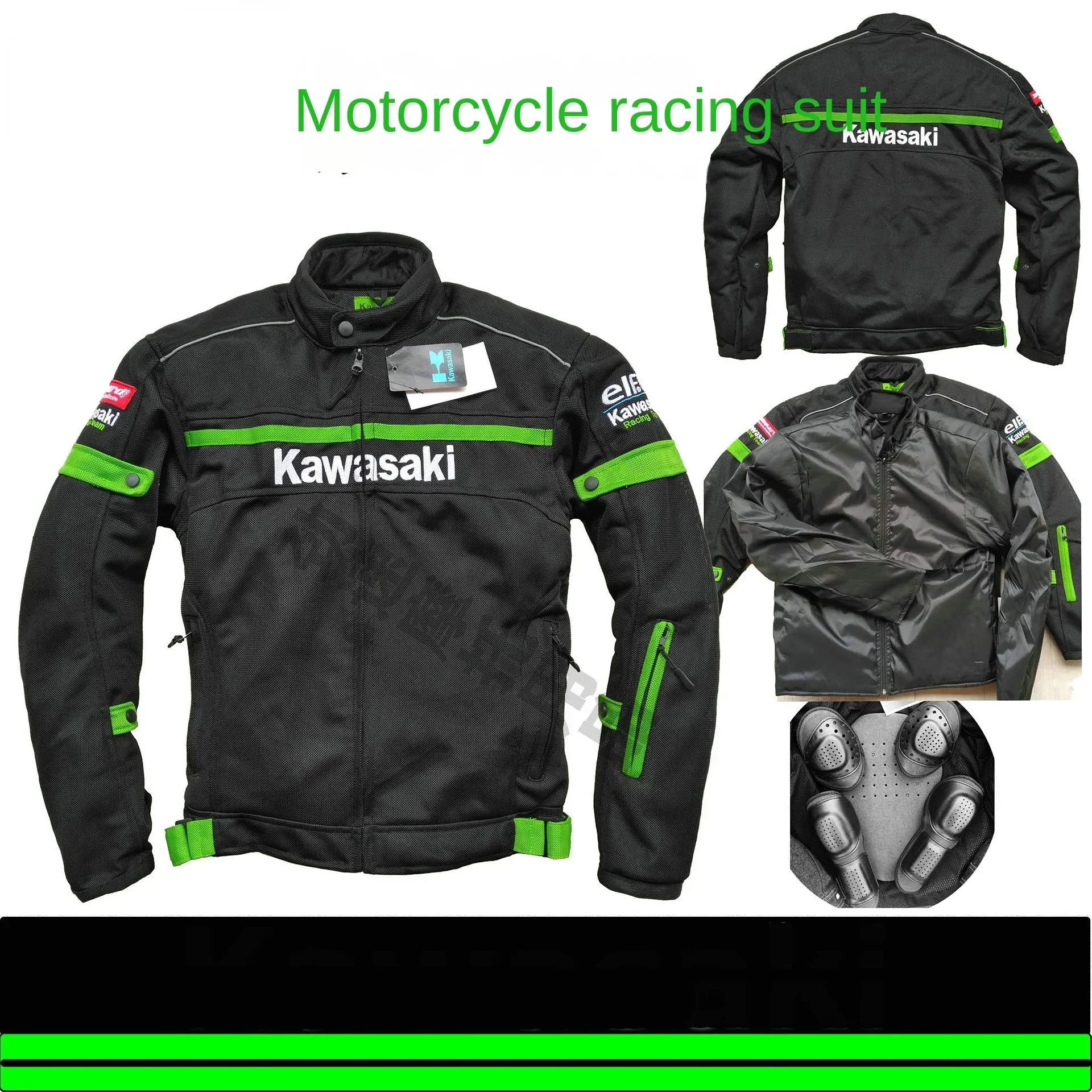 Spring Autumn Summer Kawasaki Off-Road Motorcycle Racing Jersey Anti-Fall Clothing Motorcycle Accessories Lined Jacket - Image 2