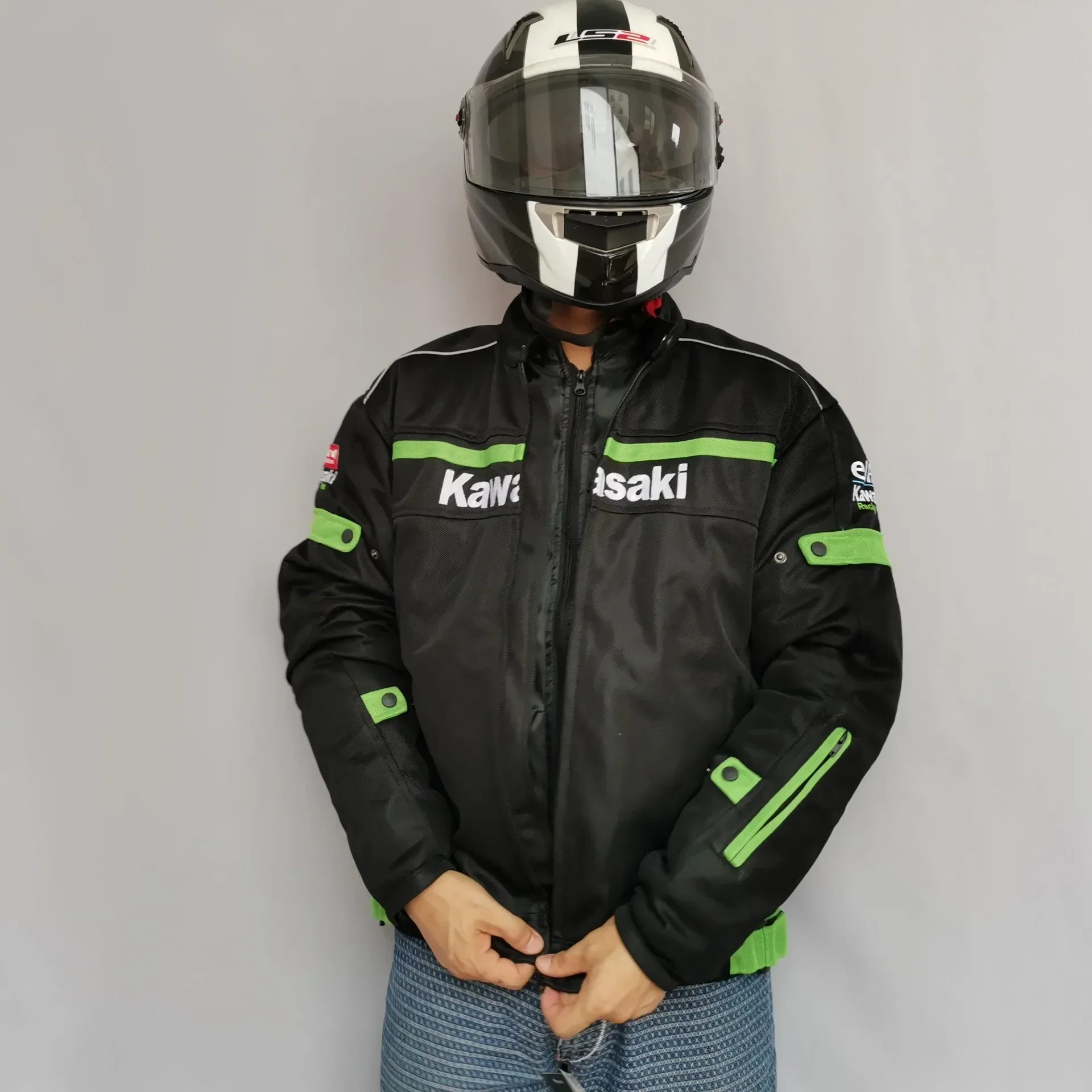 Spring Autumn Summer Kawasaki Off-Road Motorcycle Racing Jersey Anti-Fall Clothing Motorcycle Accessories Lined Jacket - Image 5