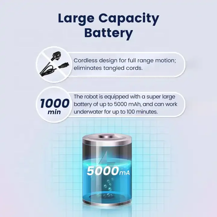 Swimming Pool Vacuum Cleaner Summer Cordless Automatic Robot Cleaning Pool Walls Clean Pool Automatic Operation with Battery - Image 7
