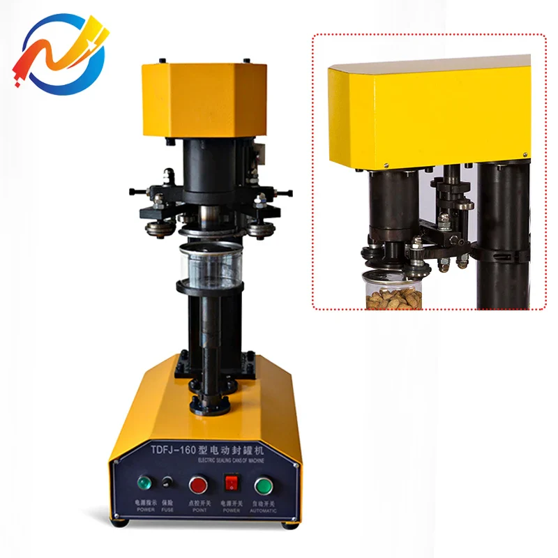Tabletop Manual Food Canning Manual Tin Aluminum Sealer Tdfj-160 Electric Easy Open Can Sealing Machine 25 Cans/min 39-200mm - Image 5