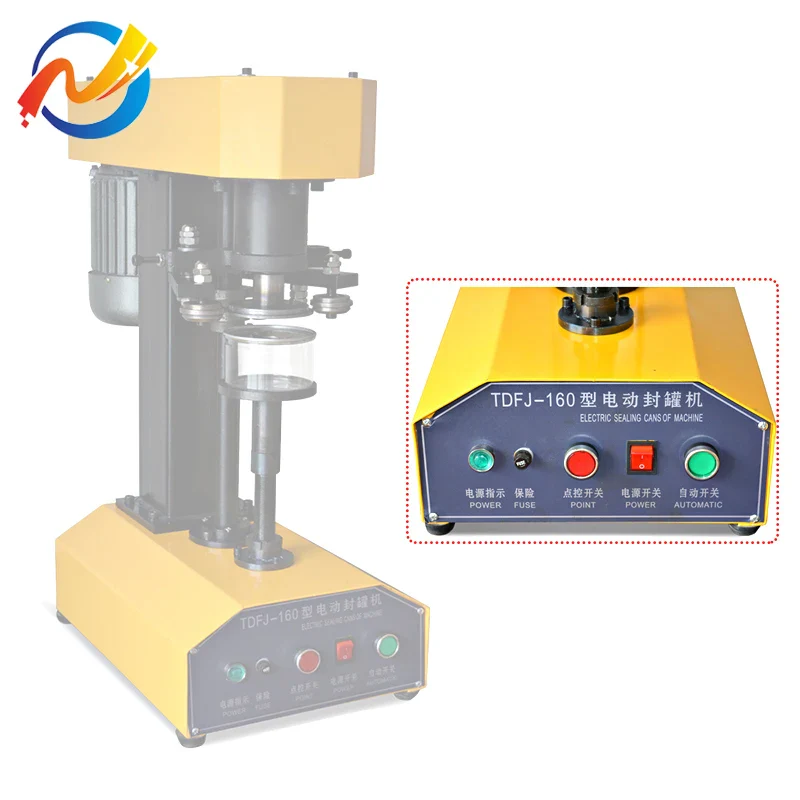 Tabletop Manual Food Canning Manual Tin Aluminum Sealer Tdfj-160 Electric Easy Open Can Sealing Machine 25 Cans/min 39-200mm - Image 6
