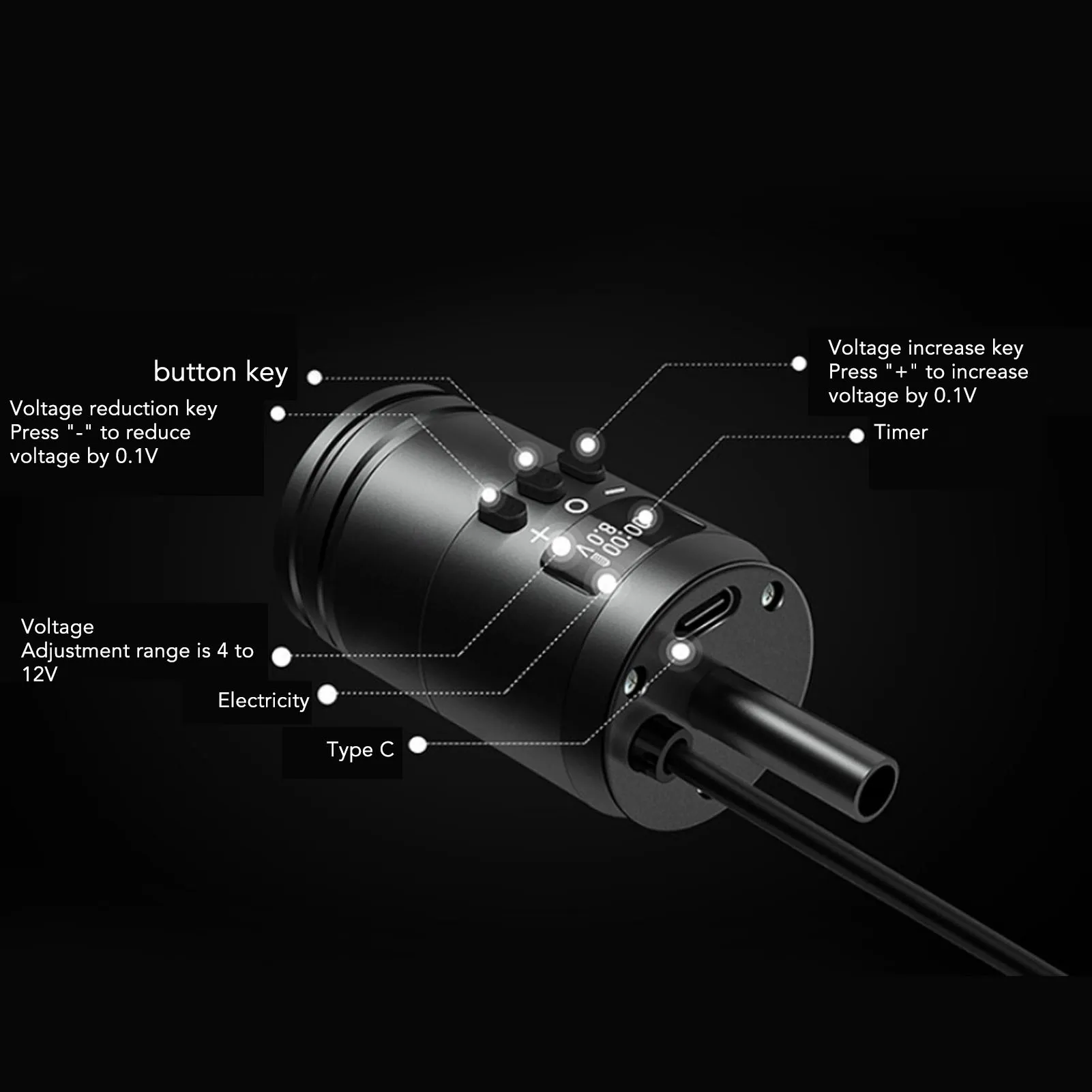 Tattoo Cartridge Grips Wireless Tattoo Power Supply 1600mAh Tattoo Battery Grip Interface For Tattoo Motor Machine - Image 3