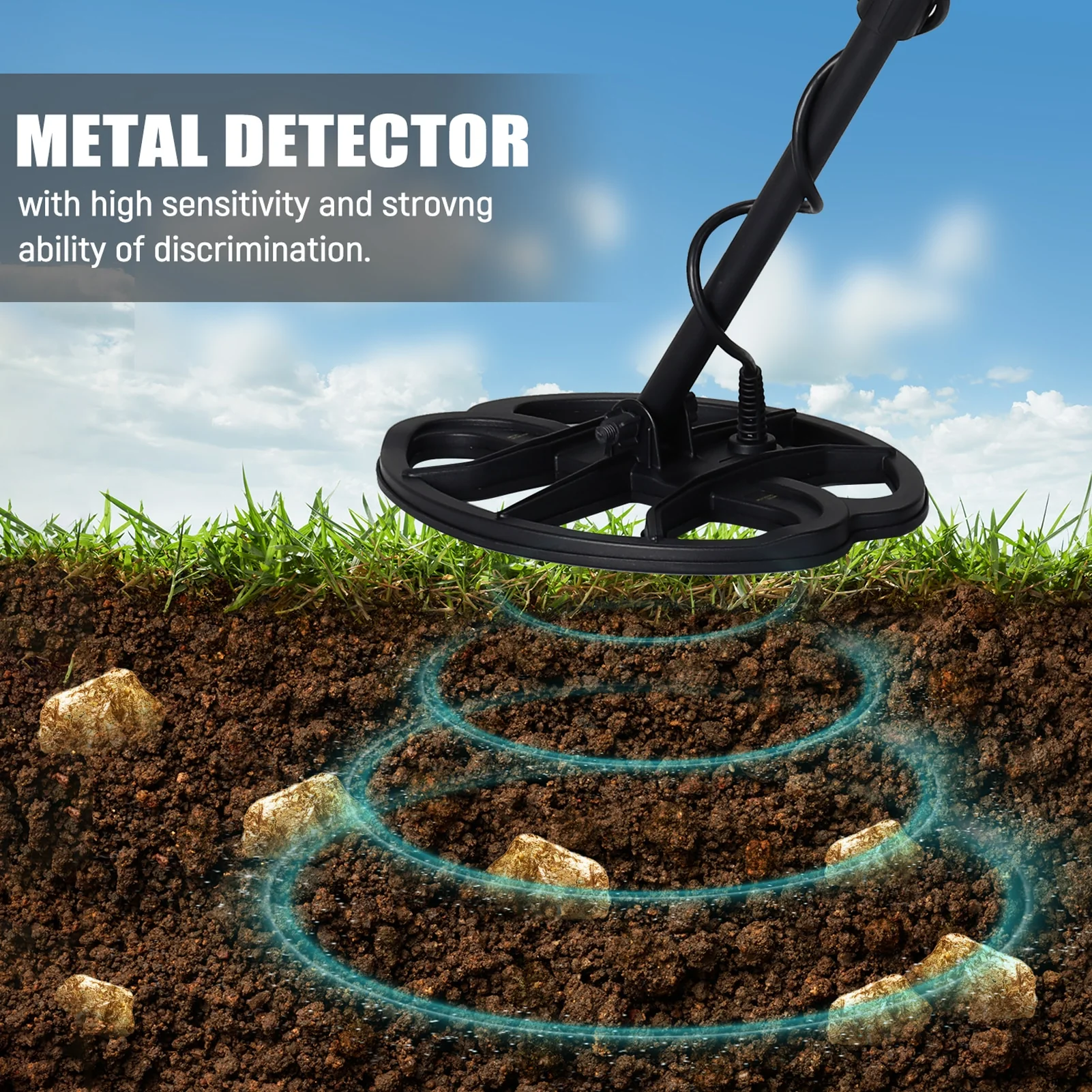 TC-800 11 Inch Metal Detector Underground Professional Depth Search Finder Gold Detector Treasure Hunter Detecting Pinpointer - Image 3