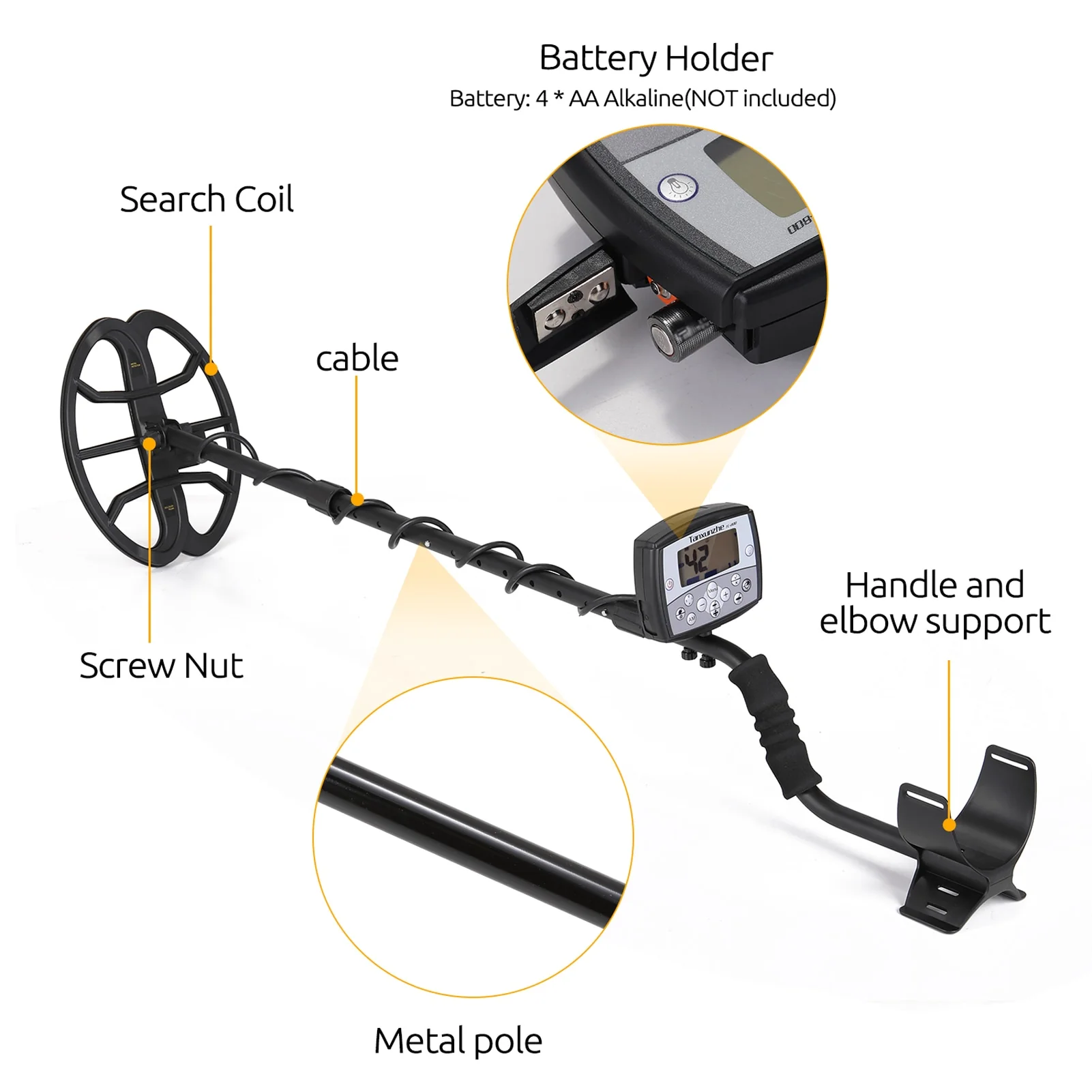 TC-800 11 Inch Metal Detector Underground Professional Depth Search Finder Gold Detector Treasure Hunter Detecting Pinpointer - Image 5