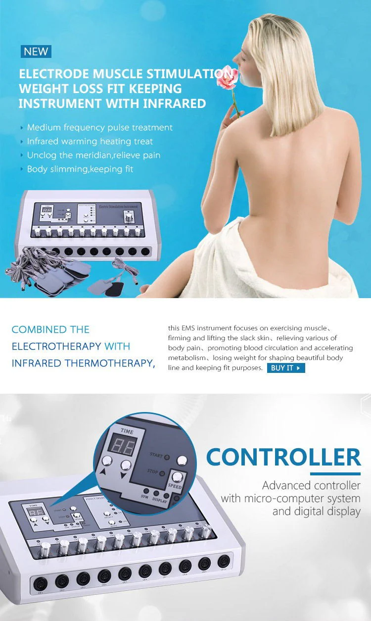 Tens Hot Machine Professional Far Infrared Heat Russian Wave Electric Muscle Stimulator EMS Machine Home And Salon Use - Image 2