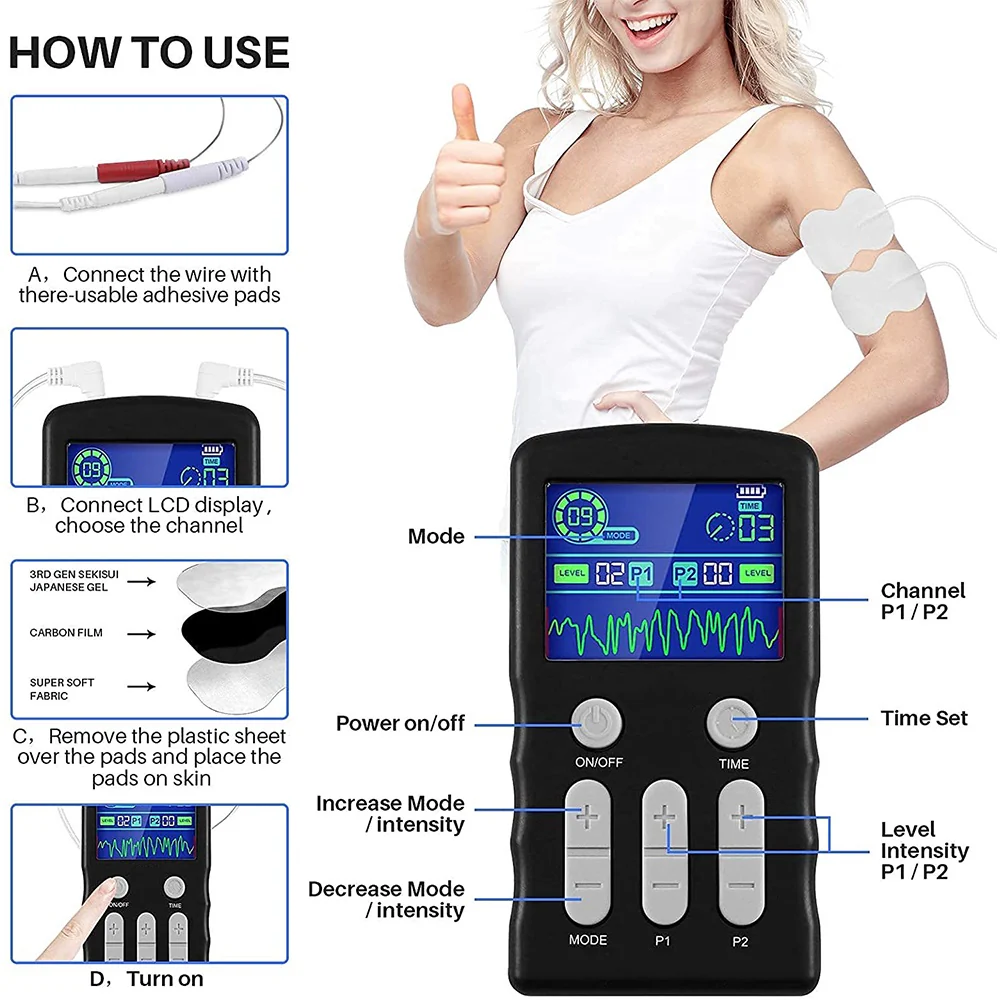 Tens Unit 25 Modes 50 Intensity Electric Stimulation Massager Muscle EMS Therapy Body Pain Relief Tool Health Care Machine - Image 6