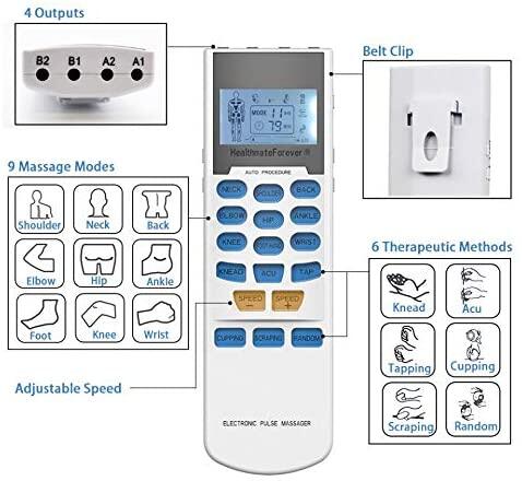 YK15AB TENS unit EMS Muscle Stimulator 4 outputs 15 modes Handheld Electrotherapy device Electronic Pulse Massager for Electrotherapy Pain Management Pain Relief Therapy - Image 3