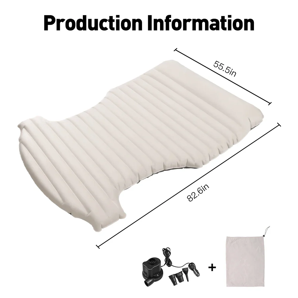 Tesla Model Y PVC 2017-2023 Inflatable Air Mattress Outdoor Camping Inflatable Special Suede Fabric Car Travel Bed - Image 2