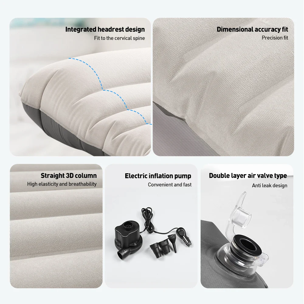 Tesla Model Y PVC 2017-2023 Inflatable Air Mattress Outdoor Camping Inflatable Special Suede Fabric Car Travel Bed - Image 3