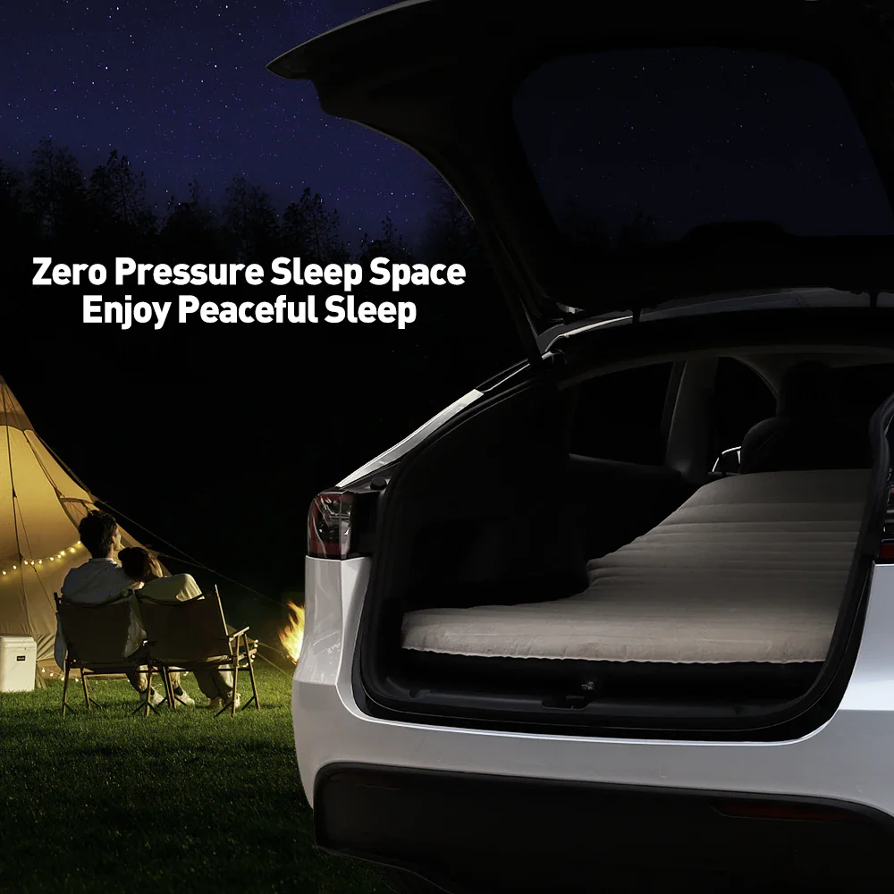 Tesla Model Y PVC 2017-2023 Inflatable Air Mattress Outdoor Camping Inflatable Special Suede Fabric Car Travel Bed - Image 5