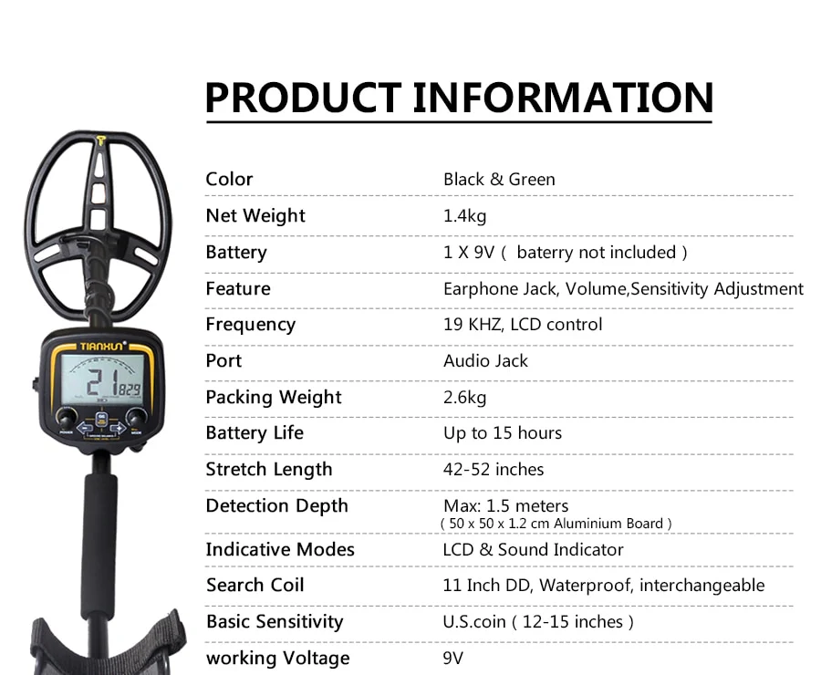 TIANXUN TX-850 Professional Metal Detector Underground Depth 2.5m Scanner Search Finder Gold Detector Treasure Hunter Pinpointer - Image 7