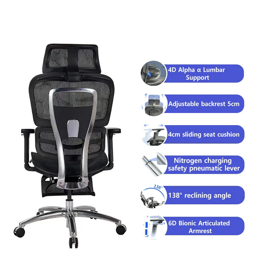 Ergonomic Chair V1 7th Generation 6D Armrest Gaming Seat Mesh Breathable Office Chair 4D α Lumbar Support Home Furniture - Image 2