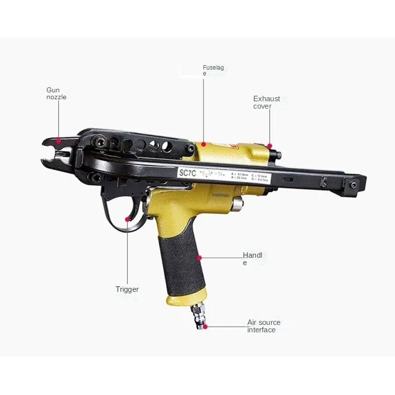 Top Quality Tyre SC7E/760C C Ring Pliers Tool Air C-type machine Nailer pneumatic nail gun - Image 2
