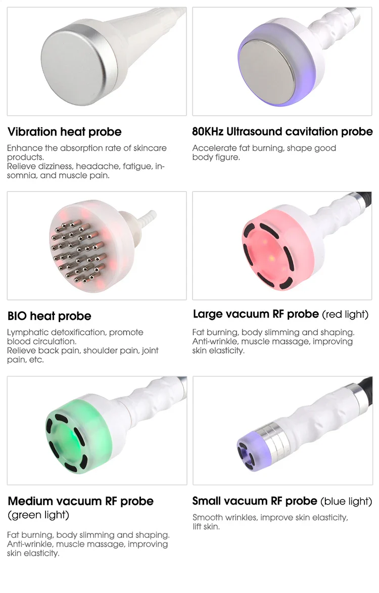 Treatment Head Spare Handle Spare Parts for  6 in 1 80K Cavitation RF Ultrasonic Vacuum Slimming Machine Weight Loss - Image 10