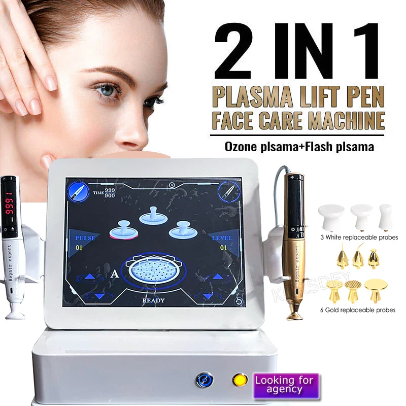 Two Handles Plasma Pen Eyelid Lifting Plasma Shower Anti-wrinkle Spot Mole Scar Removal Facial Machine - Image 3