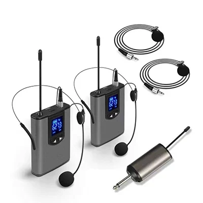 UHF Portable Wireless Headset/ Lavalier Lapel Microphone with Bodypack Transmitter and Receiver 1/4 inch Output,Live Performer - Image 7