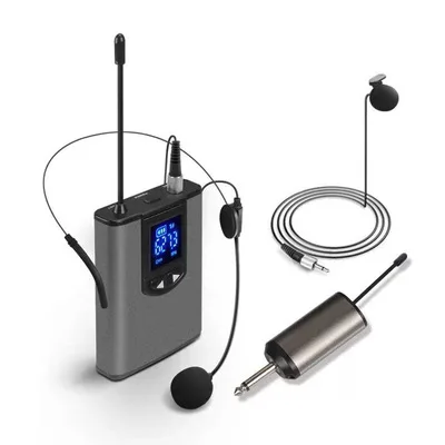 UHF Portable Wireless Headset/ Lavalier Lapel Microphone with Bodypack Transmitter and Receiver 1/4 inch Output,Live Performer - Image 8