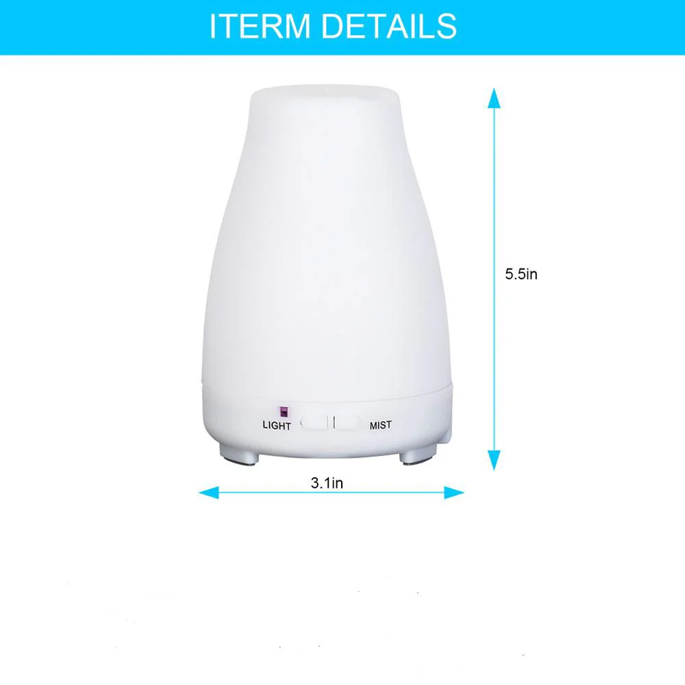 Ultrasonic humidifier aromatherapy oil diffuser color LED lamp oil diffuser waterless automatic shutdown - Image 3