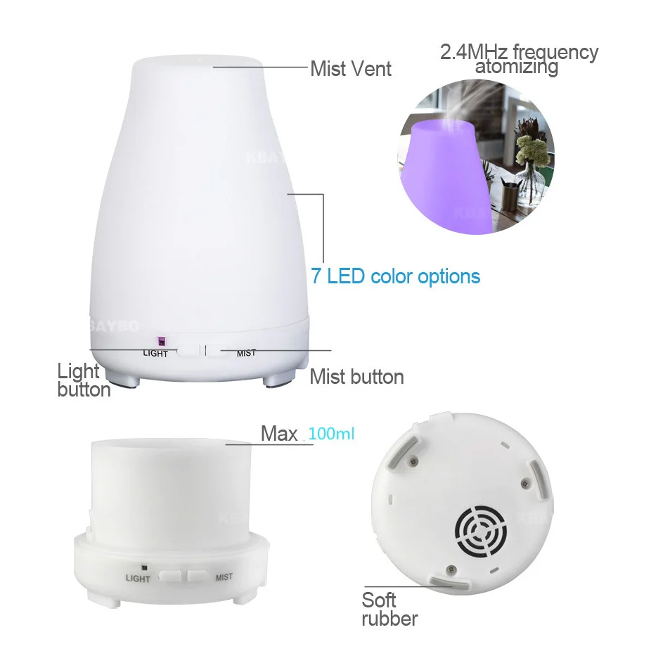 Ultrasonic humidifier aromatherapy oil diffuser color LED lamp oil diffuser waterless automatic shutdown - Image 7