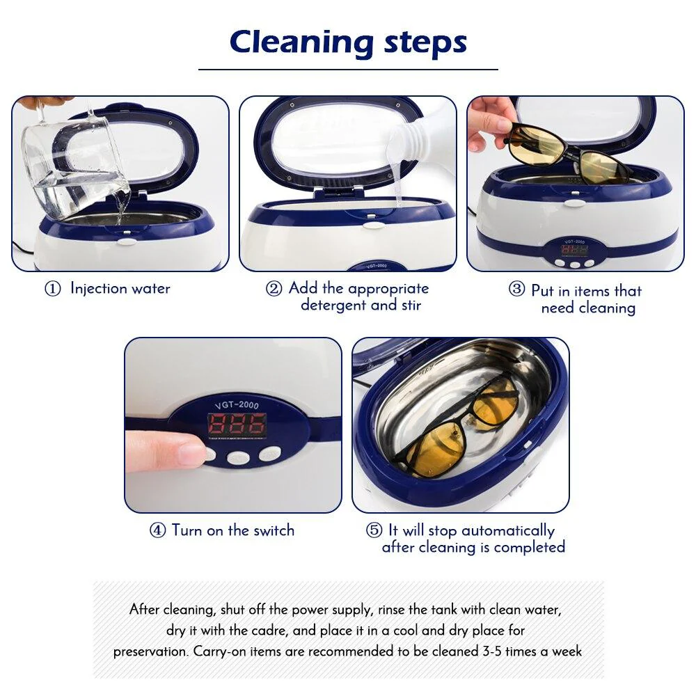 Ultrasonic Sterilizer for Manicure Tools Professional Nail Manicure Tools Washing Equipment For Jewelry Watch Ring Glasses - Image 4
