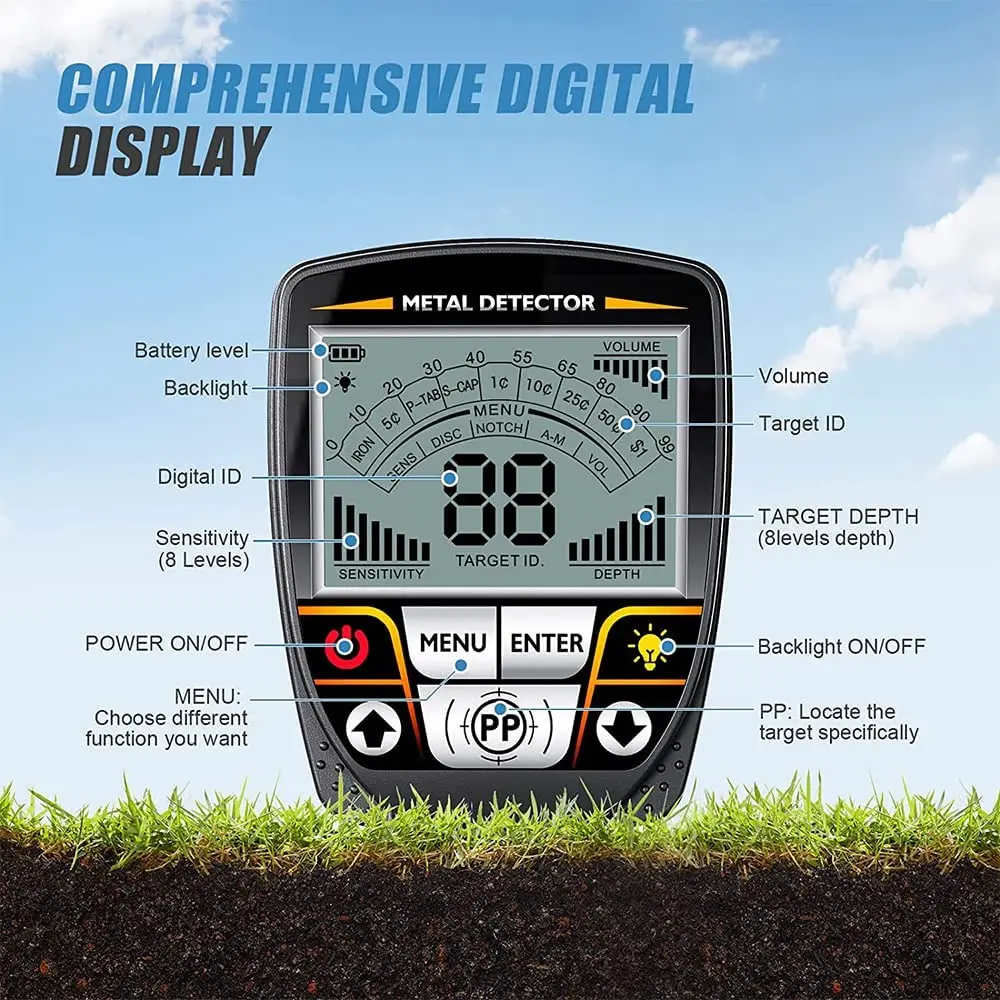 TX640 Underground Foldable Digital ID Target and Depth Display Gold Metal Detector Higher Depth and Accuracy Treasure Hunting - Image 5