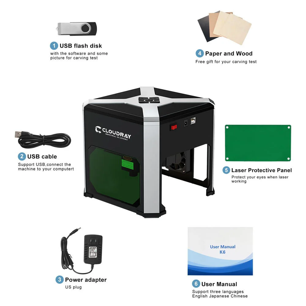WAINLUX K6 Househould Laser Engraver Mark Printer Cutter Woodworking Machines Plastic 3000mw Bluetooth Mini Engraving Machine - Image 6