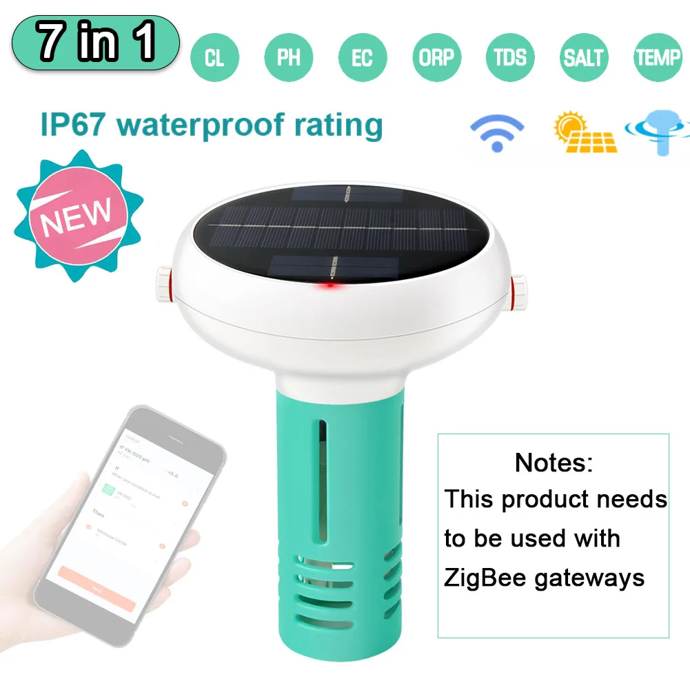 Water Quality Detector 6 In 1 PH EC Dissolved Solids ORP Temperature Chlorine Water Quality Tester BT Mobilephone APP Remote - Image 8