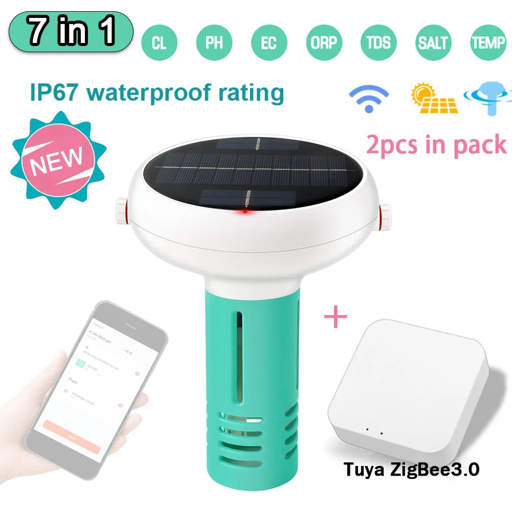 Water Quality Detector 6 In 1 PH EC Dissolved Solids ORP Temperature Chlorine Water Quality Tester BT Mobilephone APP Remote - Image 9
