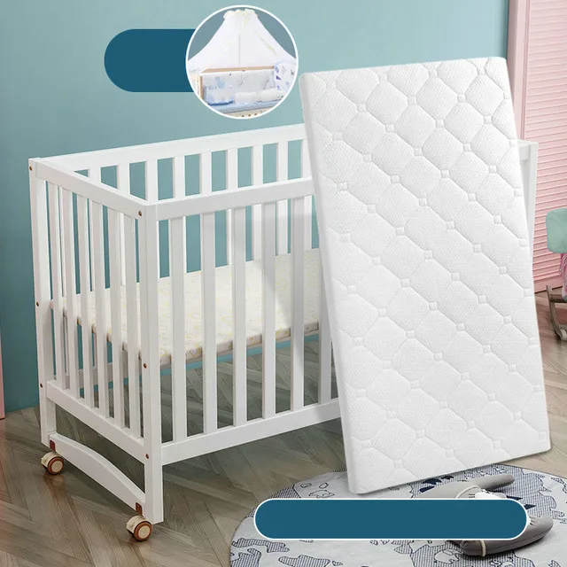 White Color Multifunctional Baby Crib, Solid Wood Newborn BB Cradle Cot, Can Splicing Big Bed - Image 9