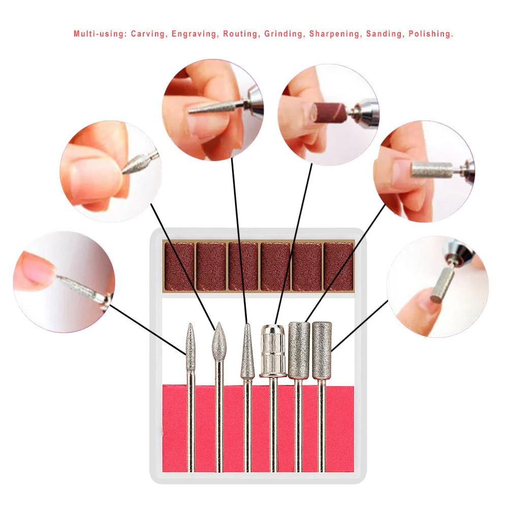 White Portable 30000RPM Electric Nail Drill Machine Acrylic Nail File Drill Manicure Pedicure Kit Set Nail Art Equipment Rechargeable - Image 7