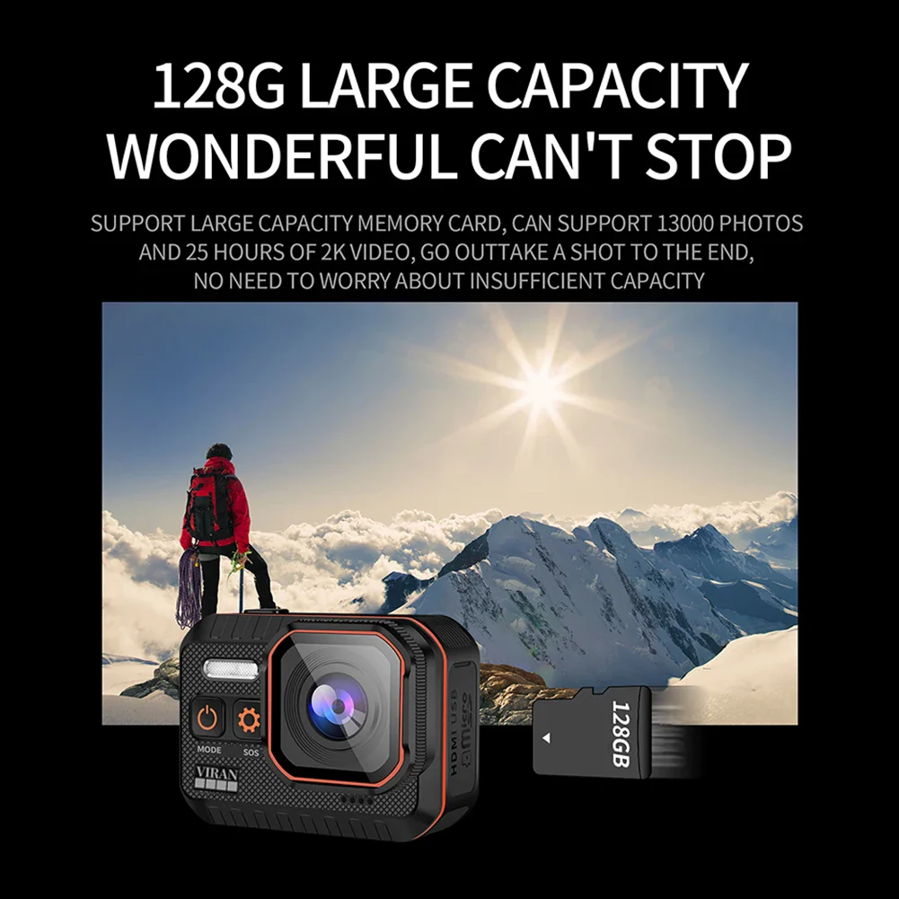 WiFi Anti-shake Action Camera With Remote Control Waterproof Sport Camera 2Inch IPS Screen 170° Wide Angle Drive Recorder Camera - Image 4