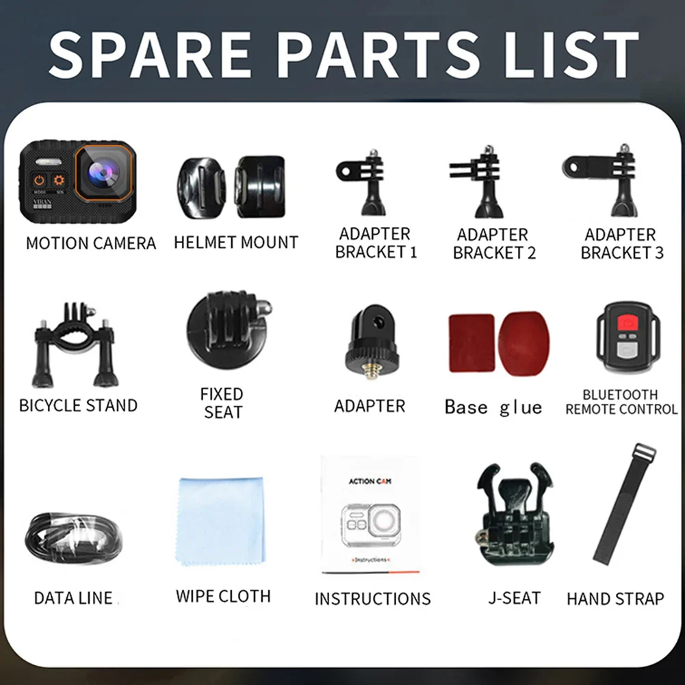 WiFi Anti-shake Action Camera With Remote Control Waterproof Sport Camera 2Inch IPS Screen 170° Wide Angle Drive Recorder Camera - Image 5