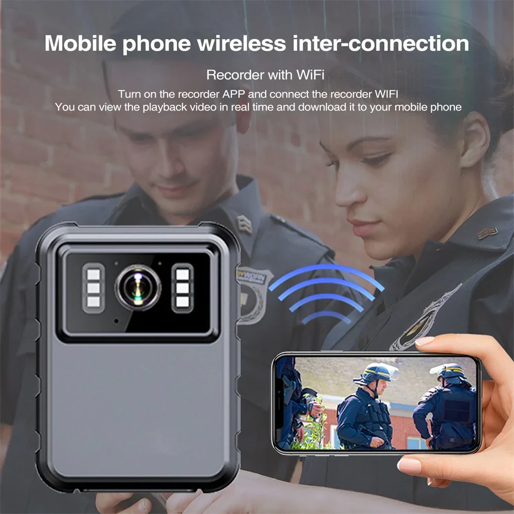 Wifi Hotspot HD 1080P Mini Camera Sports Camera Recorder Outdoor Law Enforcement Night Vision Video Recorder Police Bodycam - Image 3