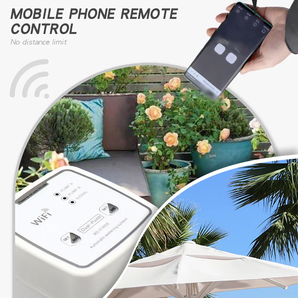 WIFI Intelligent Watering Device Double Pump Timed Automatic Drip Irrigation System Remote APPController for Garden Plant Flower - Image 2