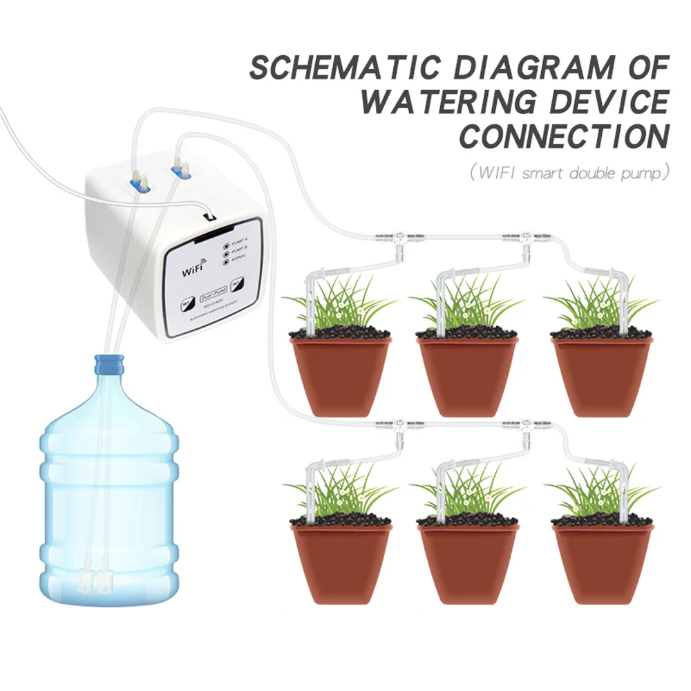 WIFI Intelligent Watering Device Double Pump Timed Automatic Drip Irrigation System Remote APPController for Garden Plant Flower - Image 3