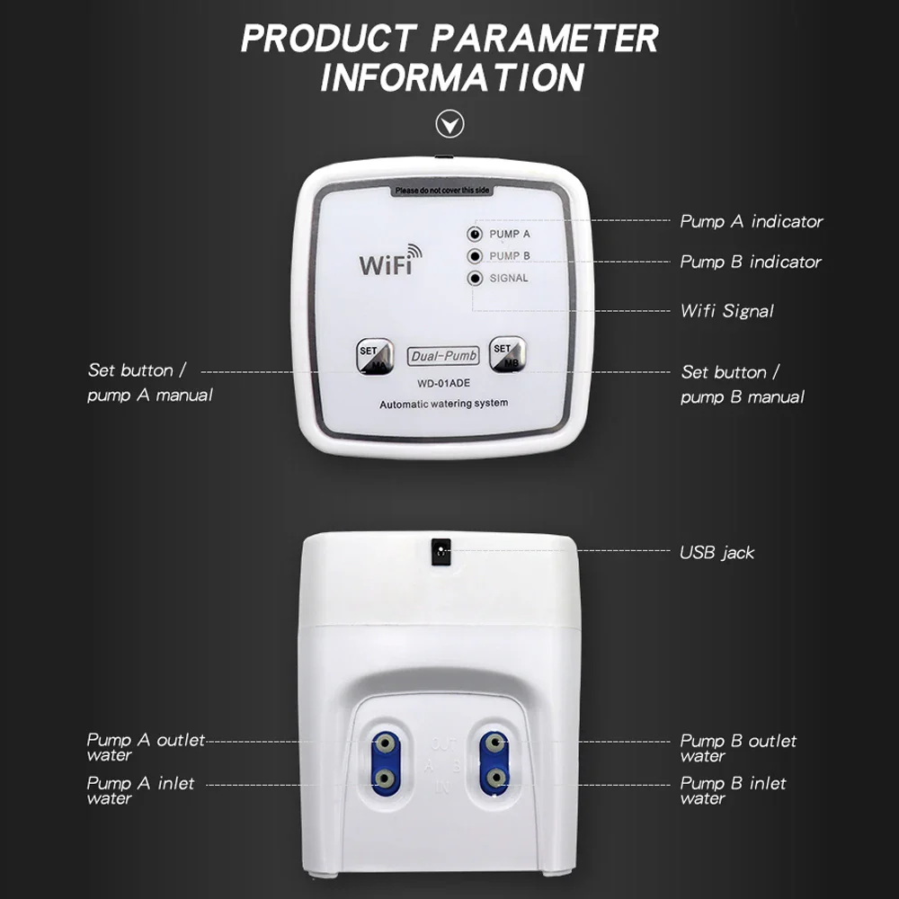 WIFI Intelligent Watering Device Double Pump Timed Automatic Drip Irrigation System Remote APPController for Garden Plant Flower - Image 4