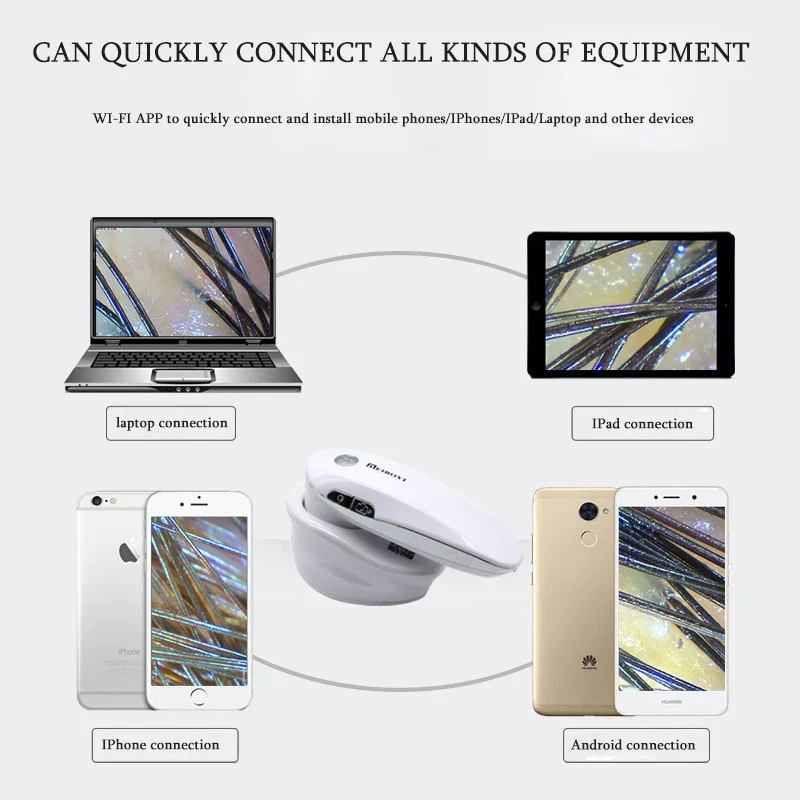 Wireless Digital Wifi Microscope Smart Hair Scalp Skin Analyzer Hair Follicle Detector Detection High Definition Skin Tester - Image 3