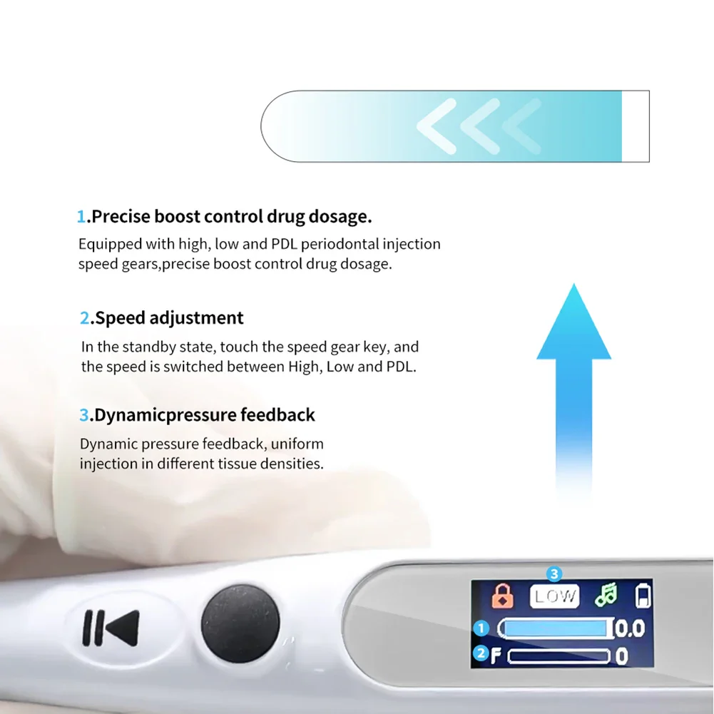 Wireless Smart Dental Anesthesia Injector LCD Display Oral Local Anesthesia Syringe Painless Pen Dentist Injection Tube Device - Image 5